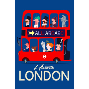 Tableau retro bus london Toile imprimée