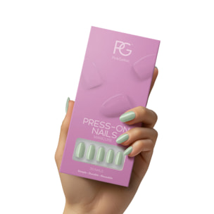 Pink Gellac - 323 Gentle Jade - rond moyen - Faux ongles à presser - Faux-ongles réutilisables - Press-on nails