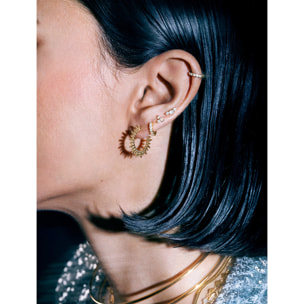 Orecchino Singolo Clover Argento Placcato Oro