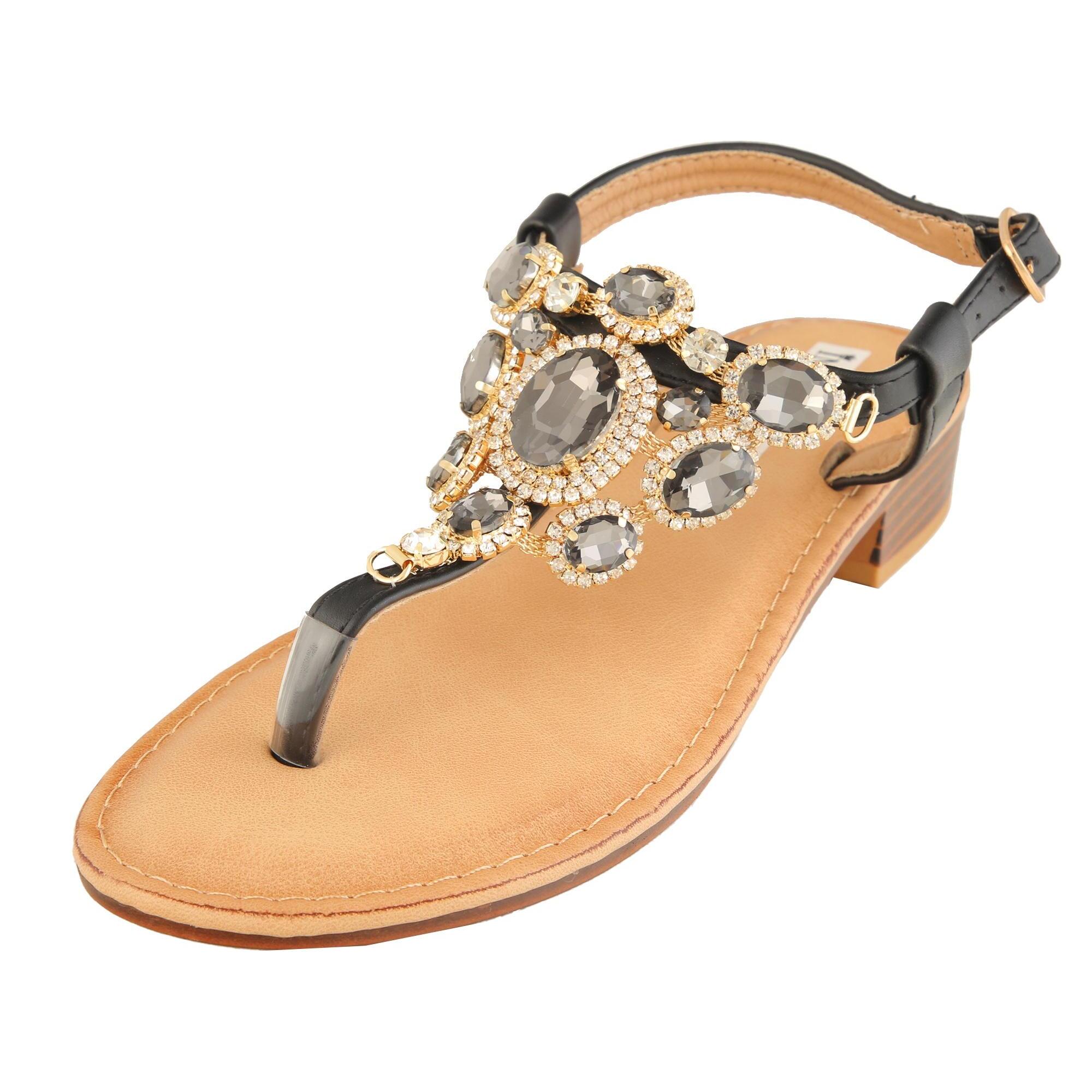 Sandali infradito con dettagli gioiello