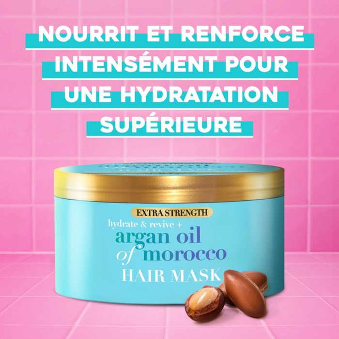 OGX Masque Capillaire Extra Fort Hydratant & Revitalisant Huile d'Argan du Maroc, 300 ml – Masque cheveux hydratant et réparateu