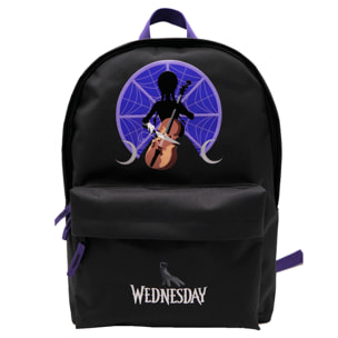 DAM Wednesday Miércoles violonchelo mochila Americano con compartimento portalaptop + carro con protección lateral y stoper frontal, 4 ruedas multidireccionales. 31x18x42 Cm. Color: Negro