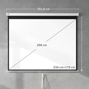 Écran de projection home-cinéma manuel format 4:3 120 pouces 4K HD blanc