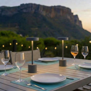 2 Lampe de table sans fil ROBY H30CM