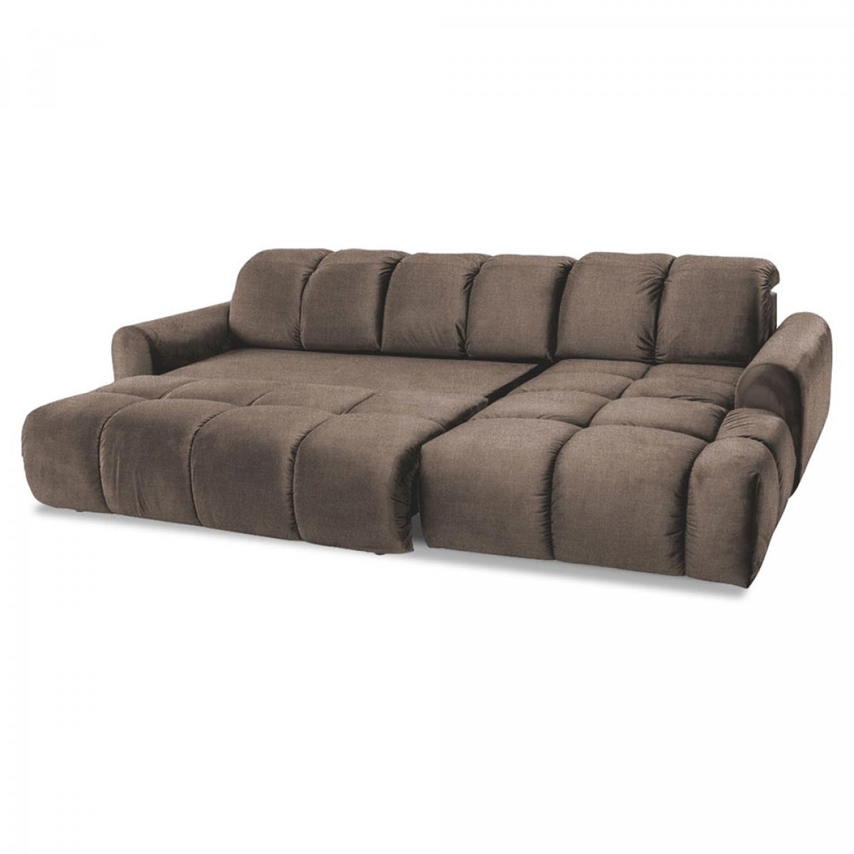 Canapé Tissu Convertible Angle droit Taupe Anacapri - 3 Places