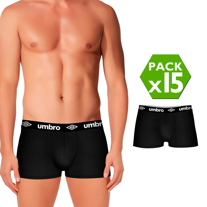 Pack 15 calzoncillos UMBRO en color negro para hombre