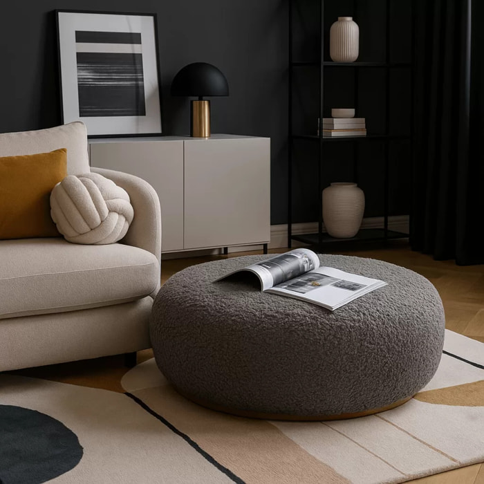 Pouf Pebble Boucle 81cm gris Kare Design