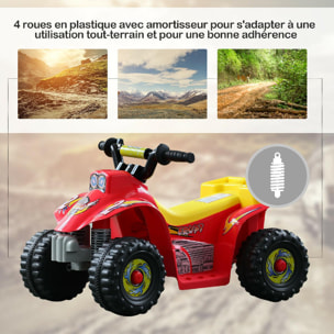 Voiture 4x4 quad électrique multifonctions 65L x 43l x 43H cm enfants +3 ans rouge et jaune