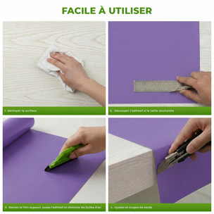 Rouleau adhésif décoratif Vinyle au Mètre - Lavande - Sticker Lavable Imperméable Mur Cuisine Meubles