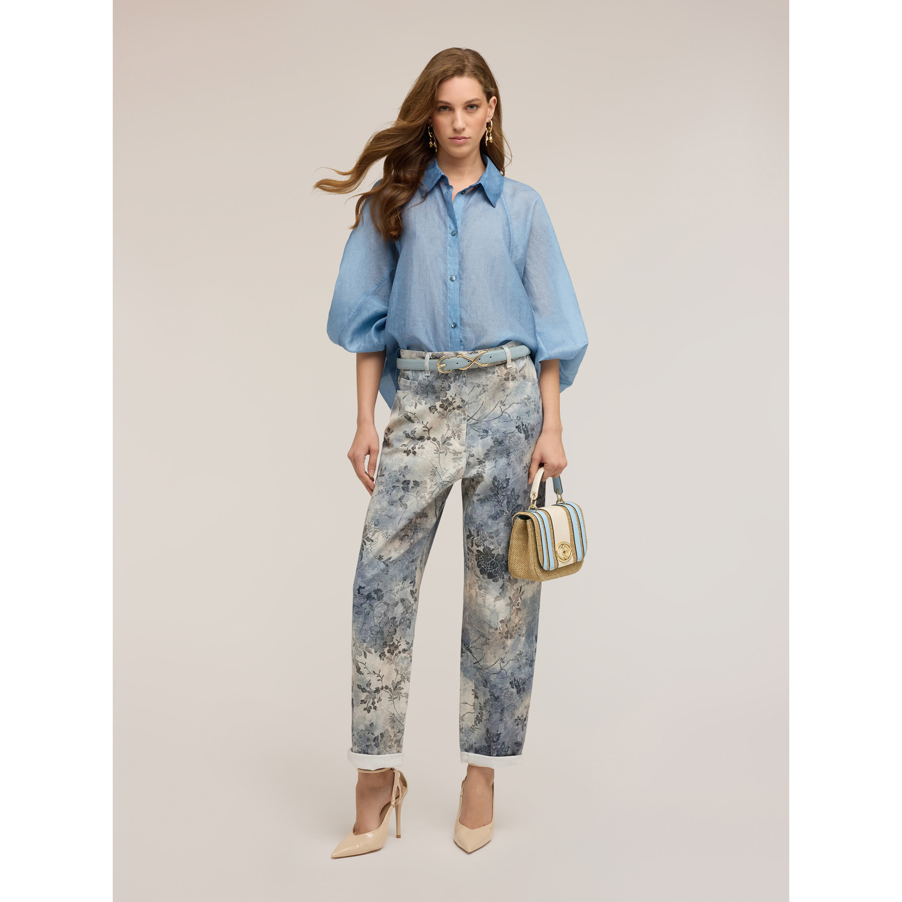 Motivi - Camicia over misto lyocell - Azzurro