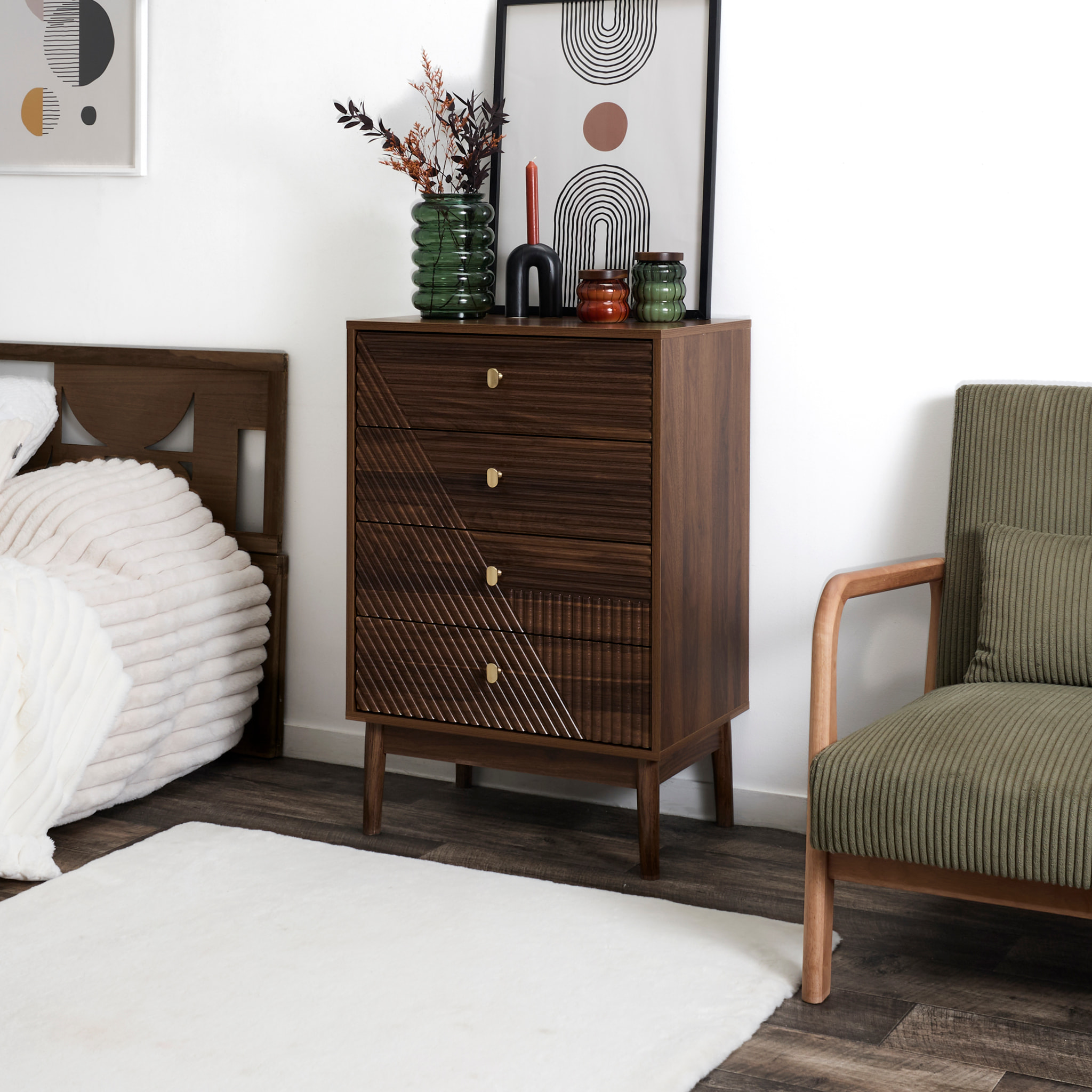 Commode - HOME DECO FACTORY - Tiffany - Rétro-chic - Marron