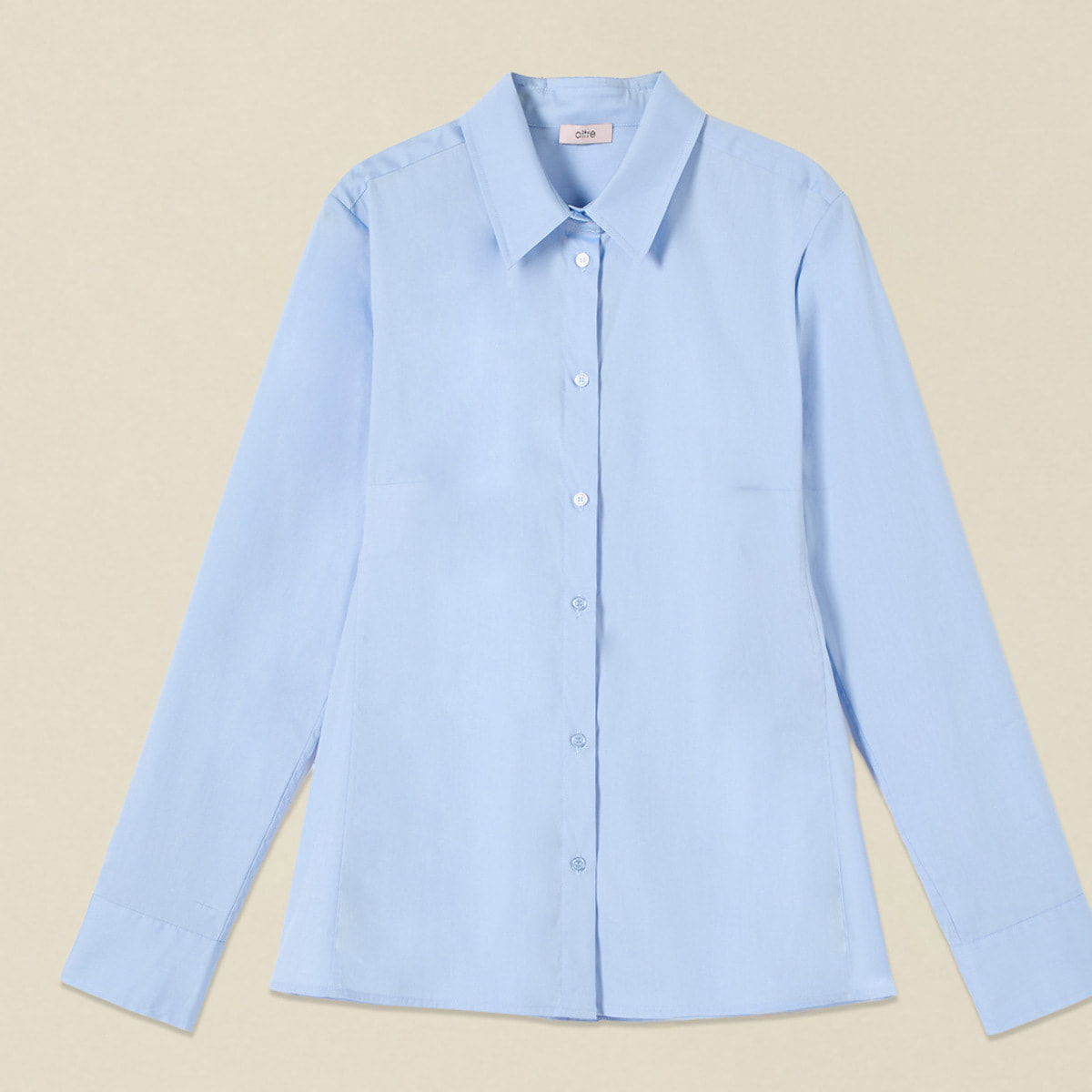 Oltre - Camicia basic in popeline - Azzurro