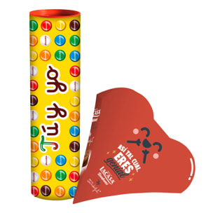 Set san valentín - megatubo lacasitos 1,5kg ''tú y yo'' + caja bombones corazon mr. wonderfull (color y frase sorpresa) - regalo romántico y dulce