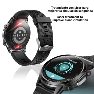 Smartwatch F800 con trattamento laser sangue, termometro corporeo, cardiofrequenzimetro e O2 sangue. 5 modalità sportive.