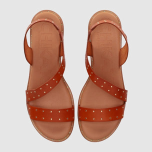 Sandalias de Piel - Cuero - Tacón: Bajo