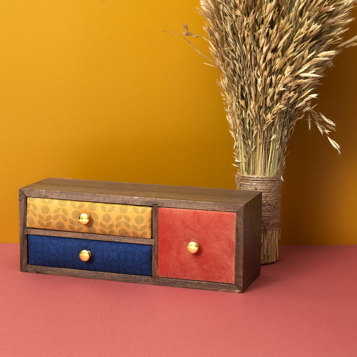 Rangement 3 Tiroirs Velours