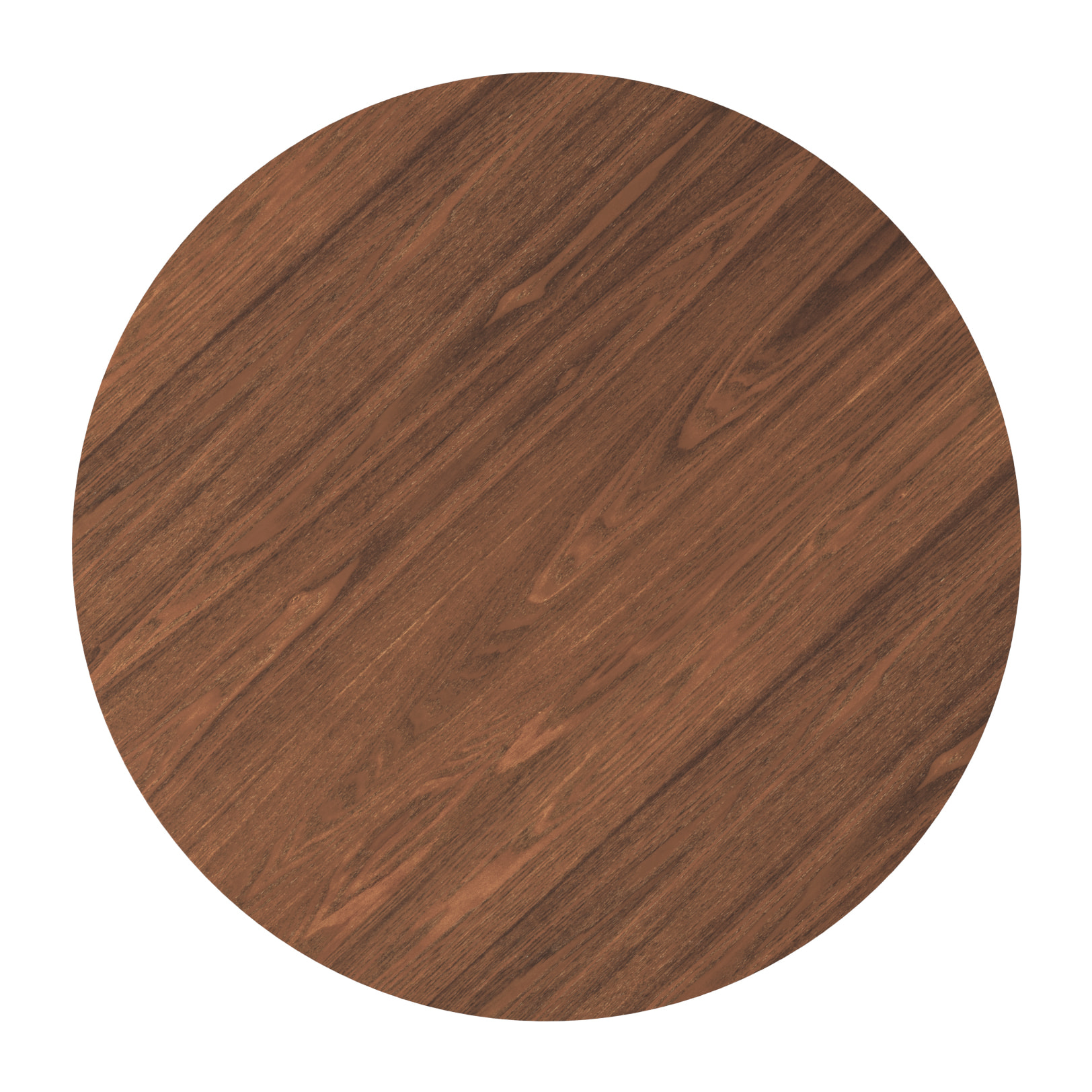 Table ronde 4 personnes en bois foncé finition noyer D105 cm - Liwa