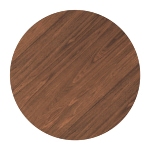 Table ronde 4 personnes en bois foncé finition noyer D105 cm - Liwa