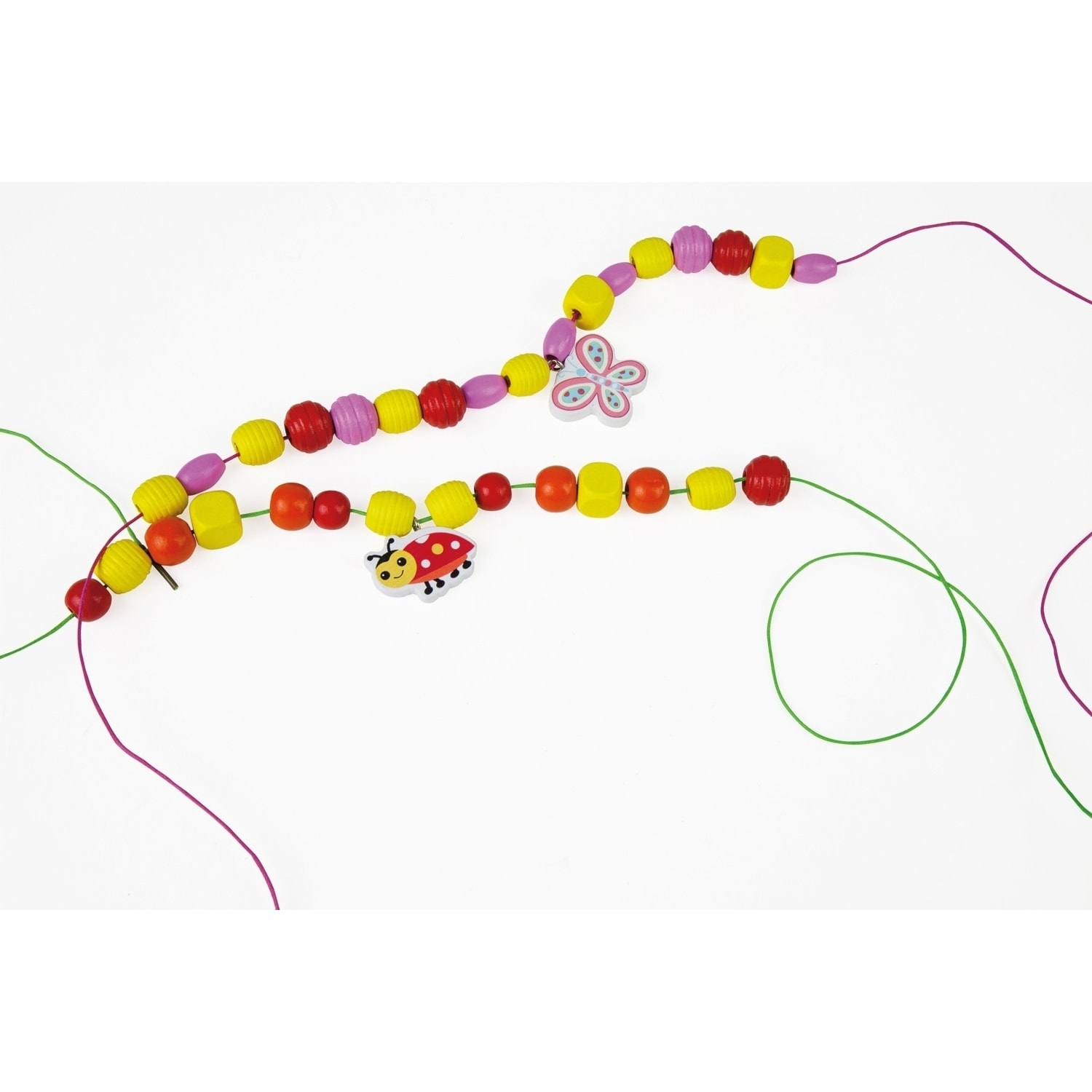 Grande Borsa di Perle in Legno, Rosa