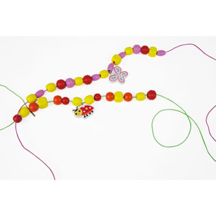 Grande Borsa di Perle in Legno, Rosa