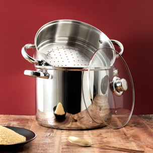 Couscoussier Metal Avec Couvercle Induction 8l