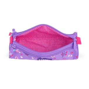 Estuche triple Gabol VIOLET con flores y resistente al agua
