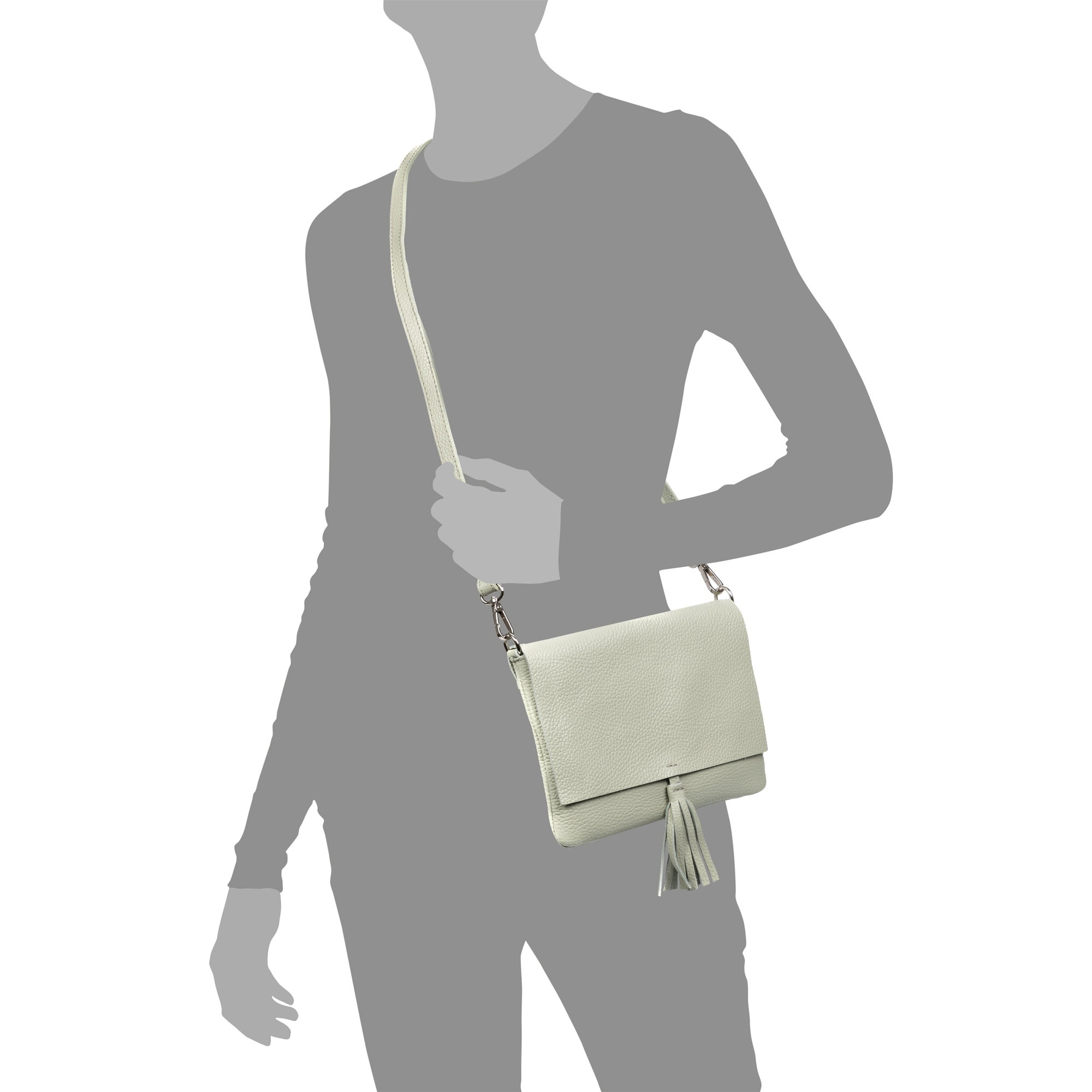 Andorno borsa a tracolla donna. Pelle autentica finitura Dollaro