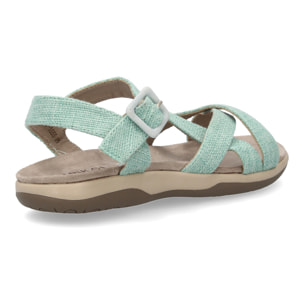 Sandalias planas de mujer diseño moderno, comodas con cierre de cierre autoadherente y con tiras cruzadas