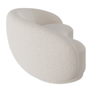 Canapé 3 places en tissu bouclé blanc - Nova