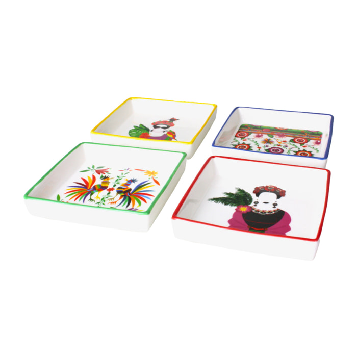 Lot de 4 petites assiettes apéritives, MUCHACHA