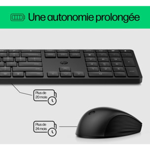 Clavier + Souris HP 650 Noir sans fil