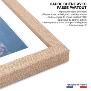 Affiche Roches en Asie Affiche + cadre en bois - Chêne
