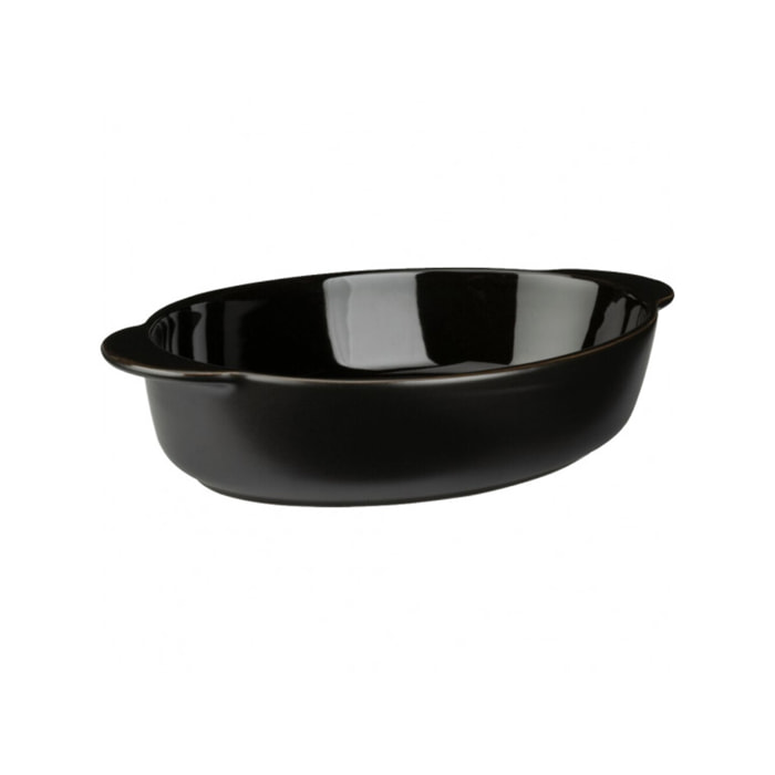 Plat à four oval en grès noir L27cm - MIOU 127