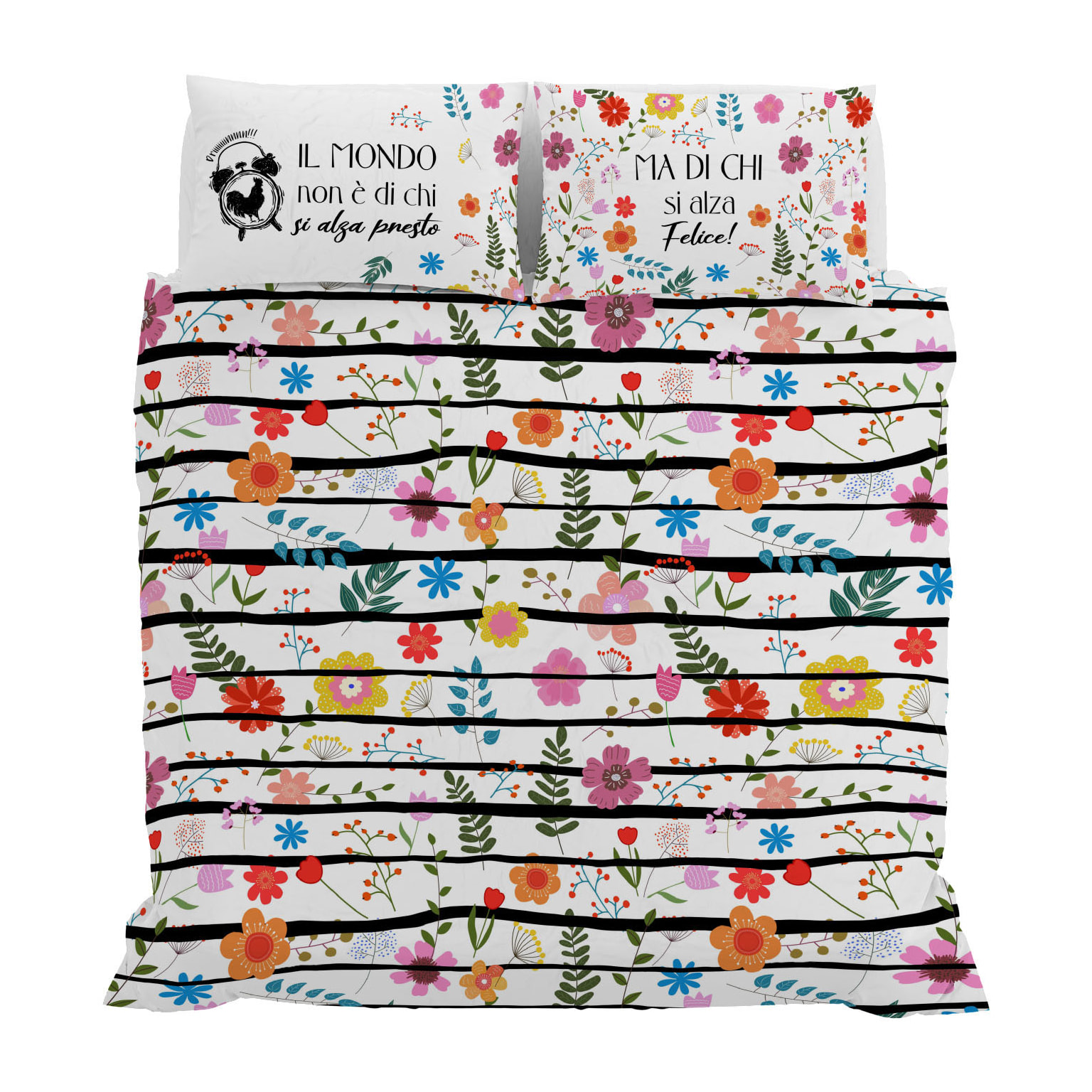 PARURE COPRIPIUMINIO SHINE Stampa Digitale, 100% cotone Made in Italy - MATRIMONIALE