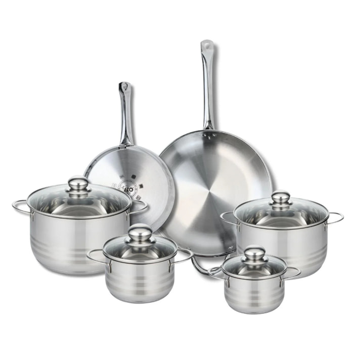 Ensemble de 2 Poêles de cuisson 24 et 32 cm et 4 faitouts 14, 16, 20 et 24 cm Elo Profi Brillant