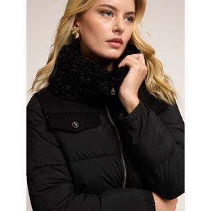 Motivi - Piumino corto con cintura - Nero