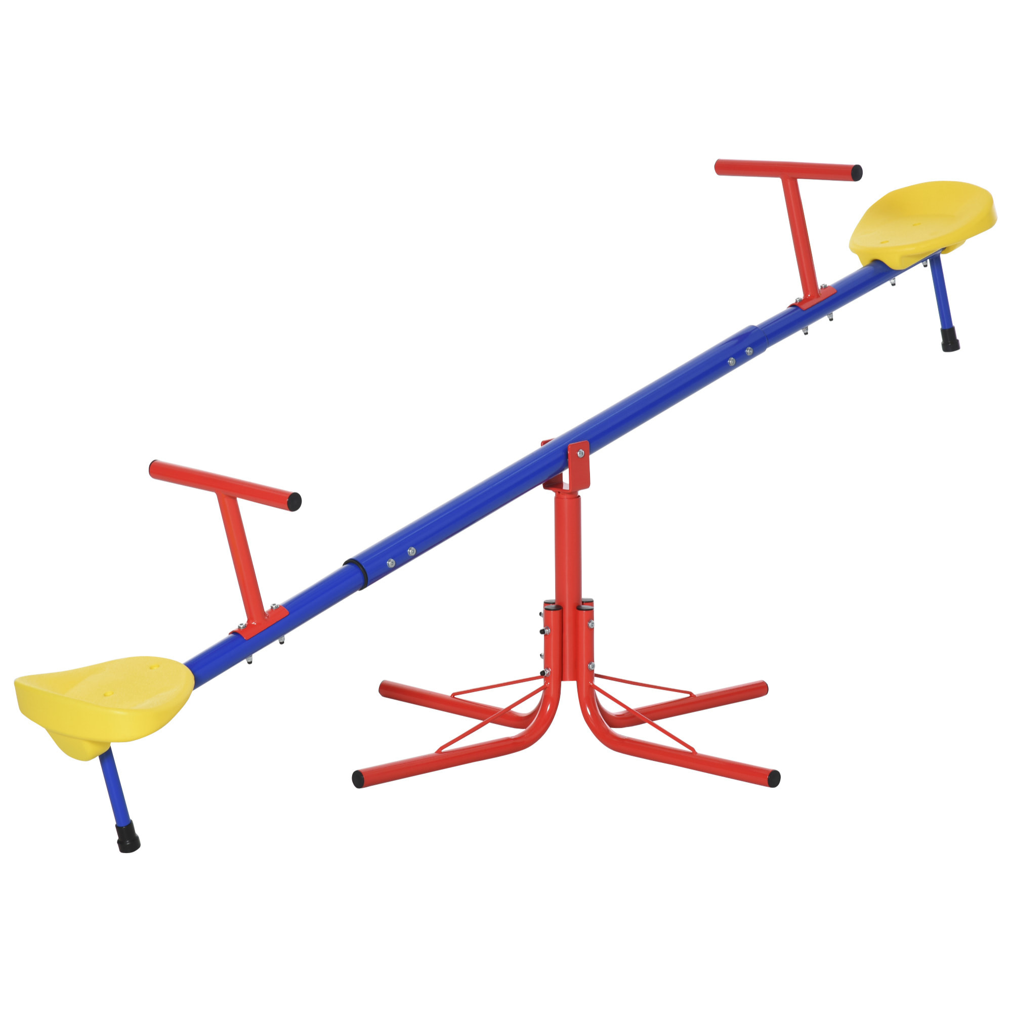 Trébuchet rotatif 360° - balançoire à bascule enfant - multicolore