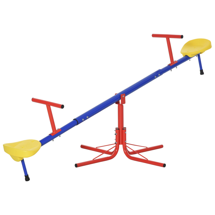 Trébuchet rotatif 360° - balançoire à bascule enfant - multicolore