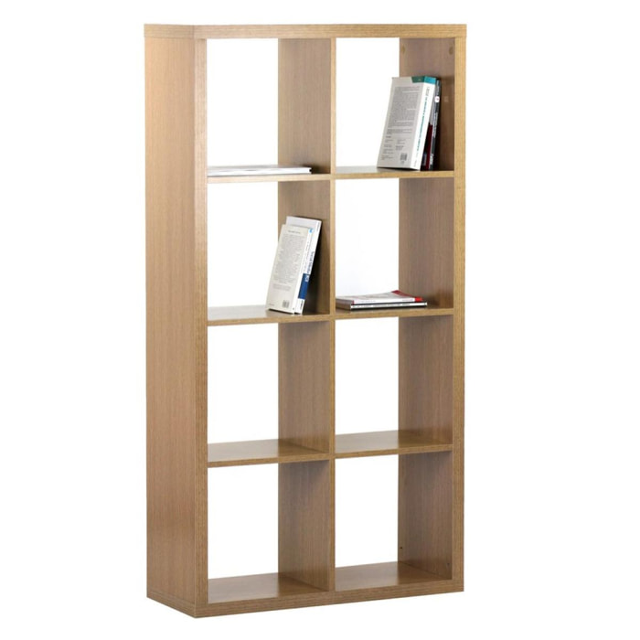 Libreria con 8 vani We Home in legno effetto rovere