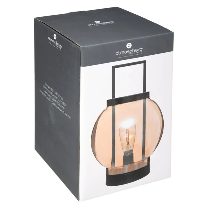 Lampe LED "Orange" - verre - ambre D19 cm