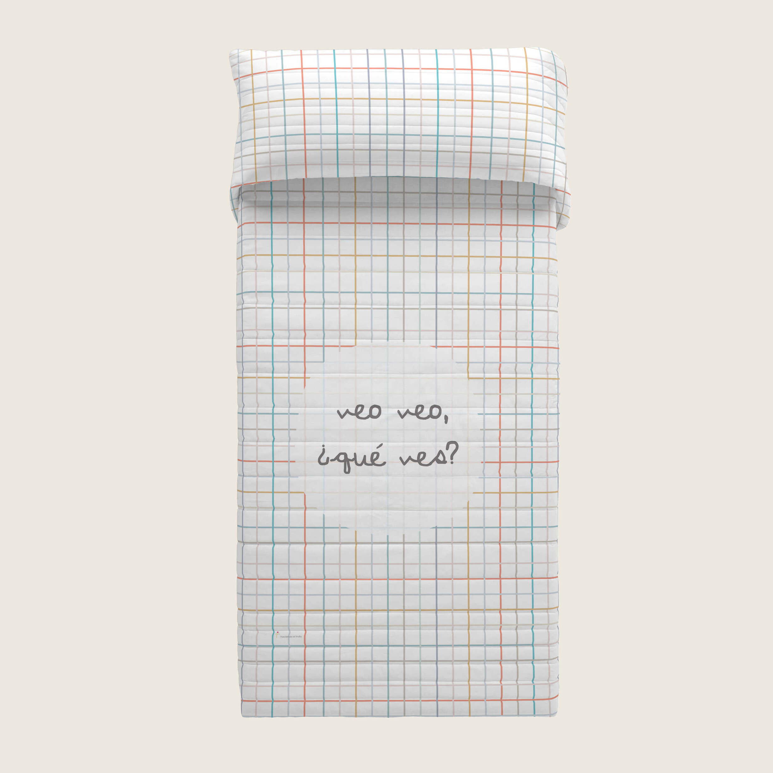 Colcha Bouti Estampada - Reversible - Infantil - 100% Algodón - 70 gr/m² - Veo Veo