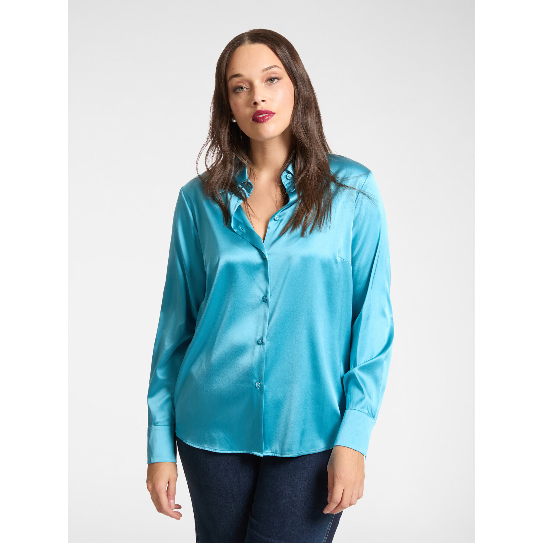 Elena Mirò - Camicia in seta stretch - Azzurro