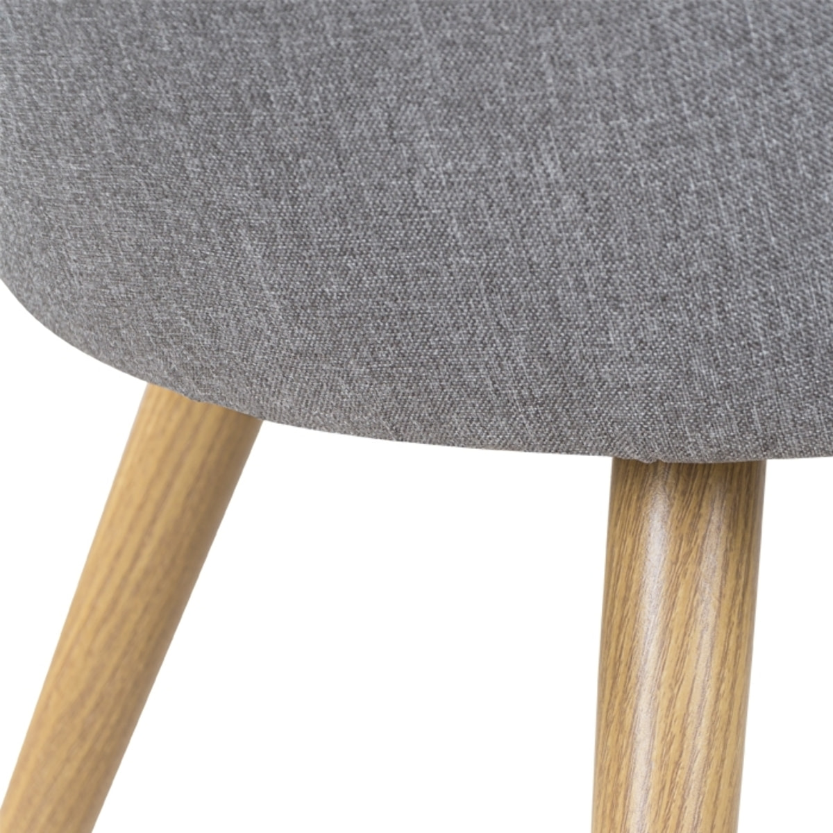 Lot de 2 chaises en tissu gris clair et pieds en métal - Chiara