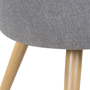 Lot de 2 chaises en tissu gris clair et pieds en métal - Chiara