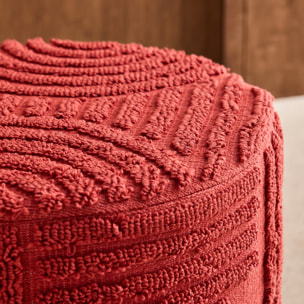 Pouf rond bouclette tuftée NUBA
