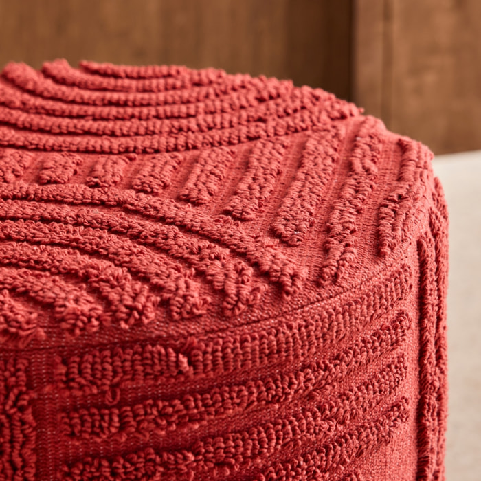 Pouf rond bouclette tuftée NUBA