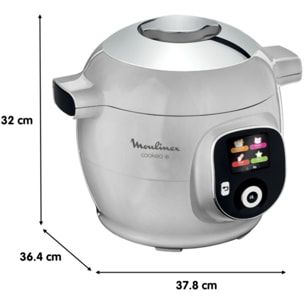Cookeo MOULINEX CE854B10 gris 6 L, 6 modes de cuisson, 80 recettes