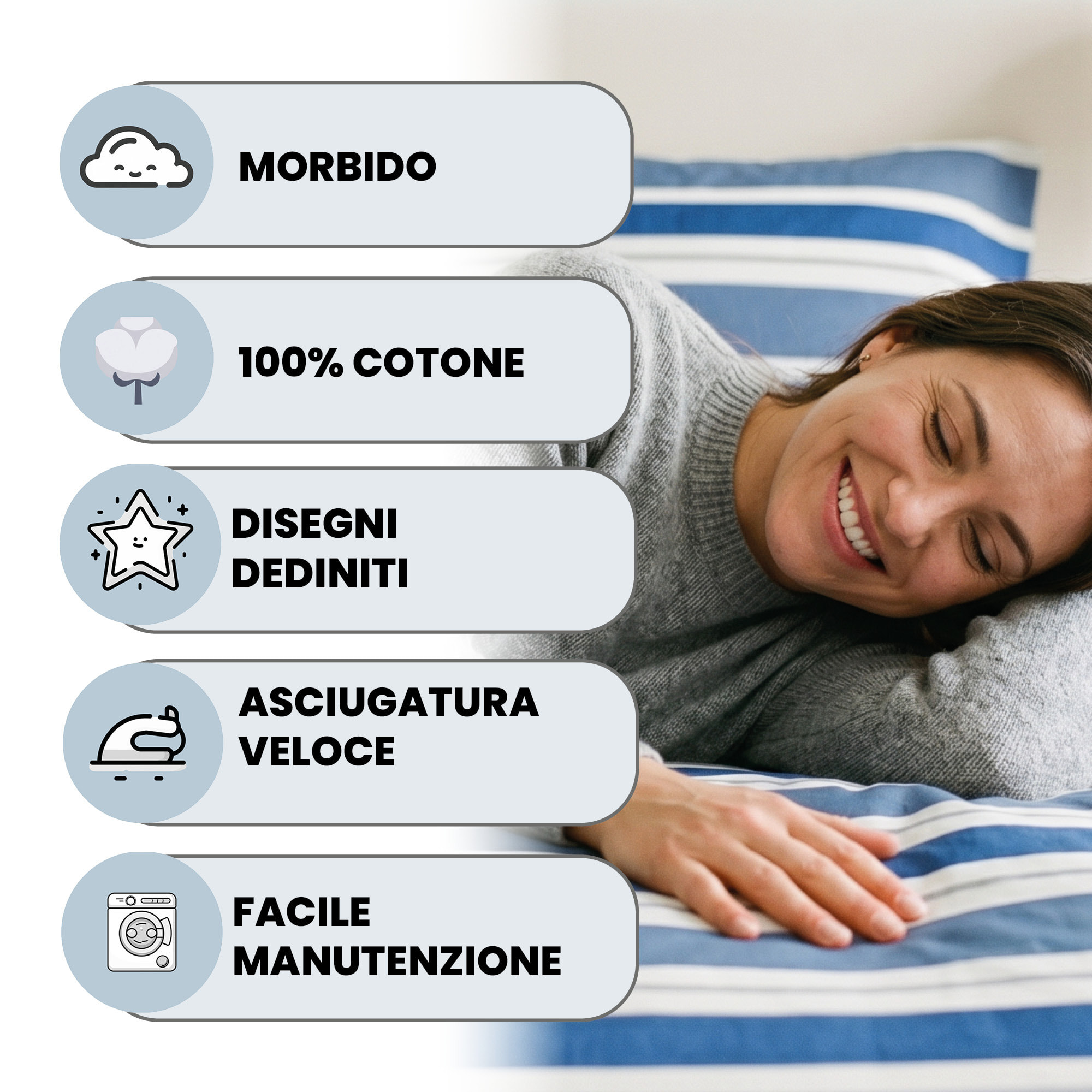 PARURE COPRIPIUMINO IDA, 100% Cotone - CRONO