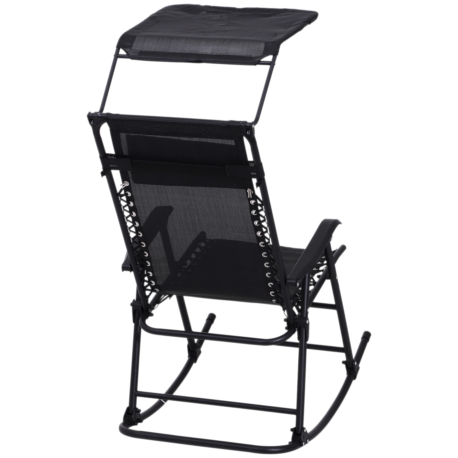 Fauteuil à bascule pliable de jardin noir