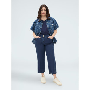Fiorella Rubino - Jeans cropped in denim leggero - Blu